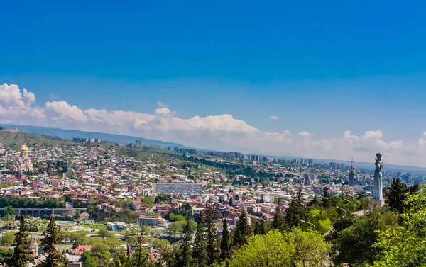Panoramic view of Tbilisi city from Sololaki Hill, old town and — ストック写真