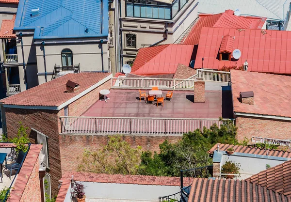 Vista Dos Telhados Das Casas Centro Tbilisi Cidade Velha Telhados — Fotografia de Stock