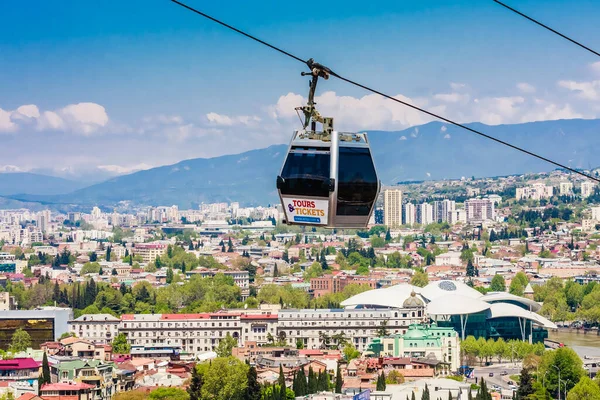 Vontató Vasút Rike Parkból Narikala Erődbe Régi Tbilisziben Grúziában — Stock Fotó