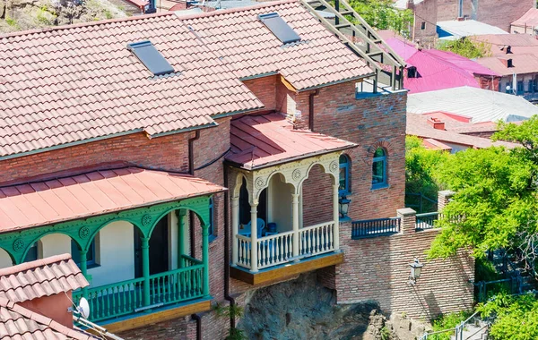 Vista Dos Telhados Das Casas Centro Tbilisi Cidade Velha Telhados — Fotografia de Stock