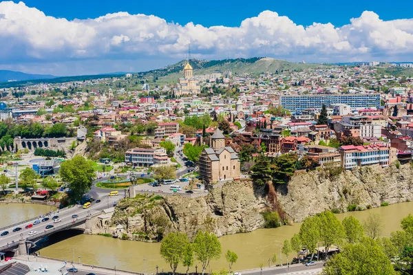 Vue Panoramique Tbilissi Capitale Pays Géorgie Vue Forteresse Narikala — Photo