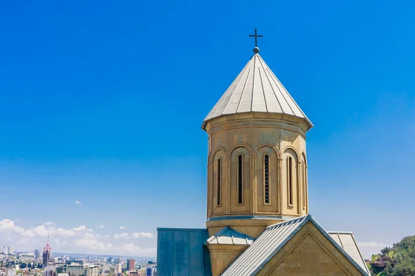 Igreja São Nicolau Localizada Dentro Famosa Fortaleza Narikala Tbilisi Geórgia — Fotografia de Stock