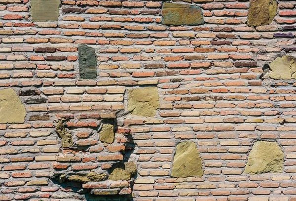 Background Based Brickwork Stained Rough Brick — Stock Photo, Image