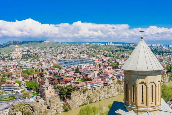 Iglesia San Nicolás Situada Interior Famosa Fortaleza Narikala Tiflis Georgia —  Fotos de Stock