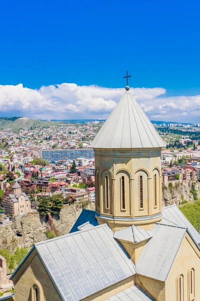 Iglesia San Nicolás Situada Interior Famosa Fortaleza Narikala Tiflis Georgia — Foto de Stock