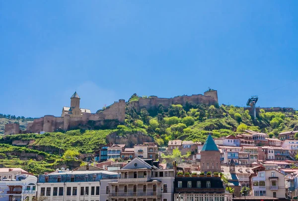 Paisaje Urbano Tiflis Con Fortaleza Narikala Fondo Georgia — Foto de Stock