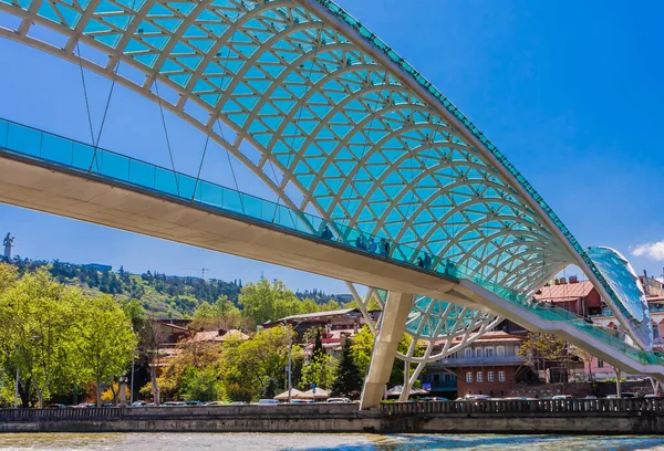 Tbilisi Georgia Bridge Peace Kura River — Stock Photo, Image