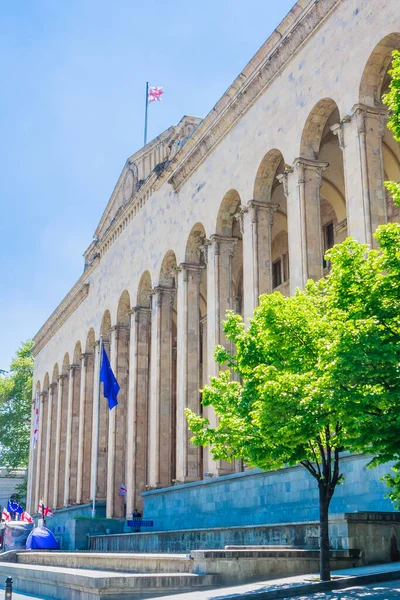Parliament Georgia Located Capital Tbilisi Old Soviet Style Building Columns — Stock Photo, Image