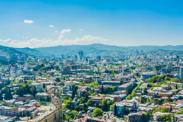 Panorámás Kilátás Nyílik Tbiliszi Város Millennium Hotel Régi Város Modern — Stock Fotó