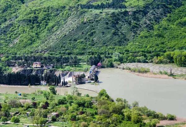 Diga Della Vecchia Centrale Idroelettrica Sul Fiume Kura Valle Mtskheta — Foto Stock