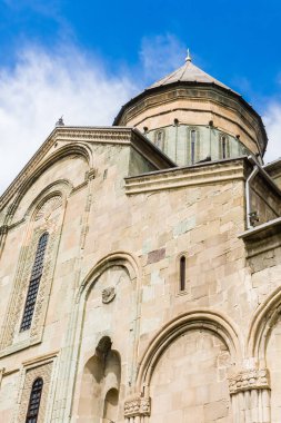 Gürcistan 'ın tarihi Mtskheta kentindeki Svetitskhoveli Katedrali, Doğu Ortodoks Katedrali
