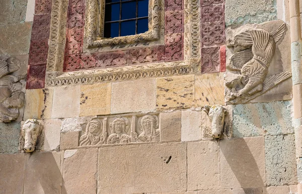Стена Святицховели Украшена Резьбой Камню Мцхета Грузия — стоковое фото
