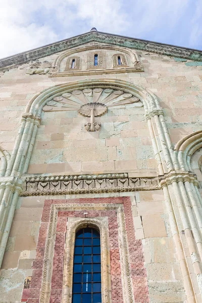 Wall Svetitskhoveli Cathedral Decorated Stone Carving Mtskheta Georgia — Stock Photo, Image