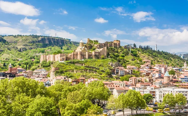 Utsikt Över Historiska Centrum Tbilisi Och Narikala Fästning — Stockfoto