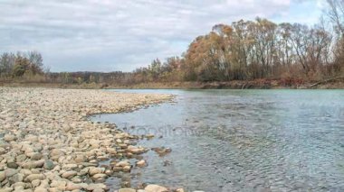 Güzel sonbahar nehir. Kuban Nehri. Rusya