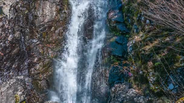Cascada que fluye sobre un acantilado. Abjasia — Vídeos de Stock