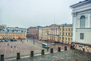 Helsinki, Finlandiya - 28 Ocak 2017: Senato Meydanı