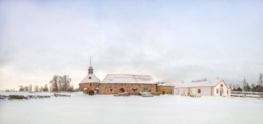 Korela kale kış. Priozersk, Rusya Federasyonu