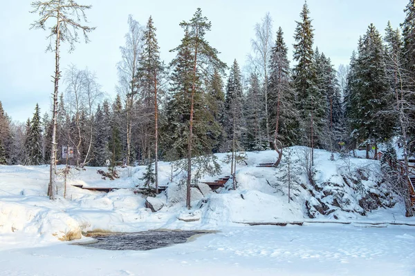 Téli jégeséssel Karelia, Oroszország — Stock Fotó