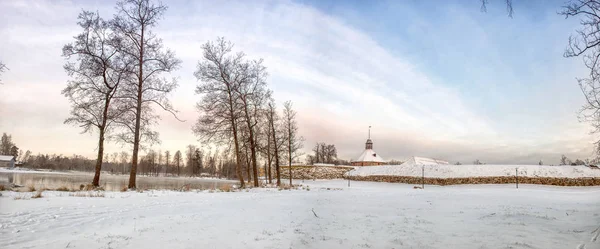 冬天，露堡垒。Priozersk，俄罗斯 — 图库照片