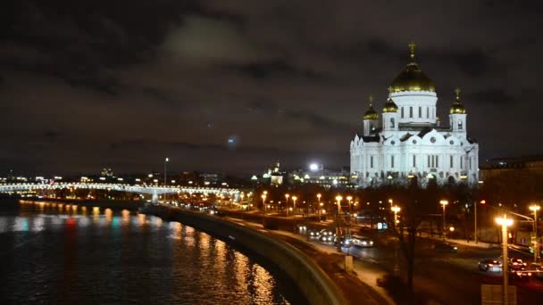 Москва, Россия. Собор Христа Спасителя . — стоковое видео