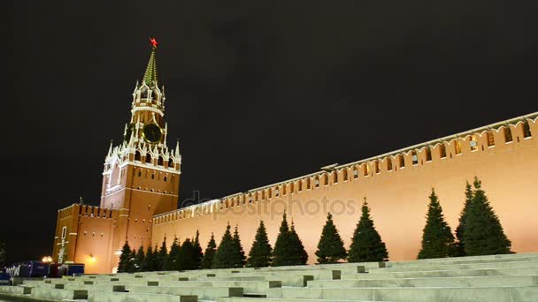 Relógio principal do Kremlin de Moscou chamado Kuranti na Torre Spasskaya. Praça Vermelha . — Vídeo de Stock