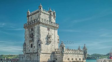 Lizbon, Portekiz: 20 Mart 2017. Lizbon, Portekiz. Tagus Nehri ağzında bulunan bir kuledir Belem Kulesi (Torre de Belem) olduğunu.