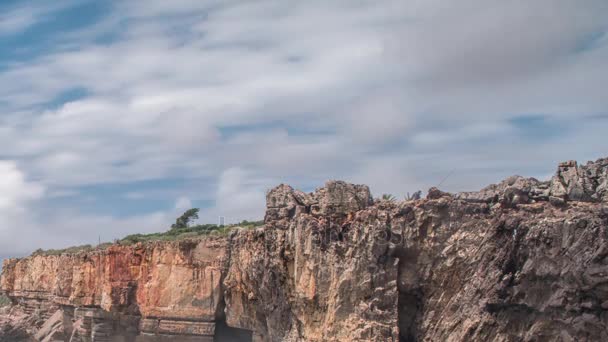 Erős Extrém Hullámok Összeomlik Szikla Barlangba Grotto Boca Inferno Portugália — Stock videók