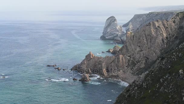 Cabo Roca Cape Roca Kıta Avrupası Batı Anakara Oluşturur Portekiz — Stok video