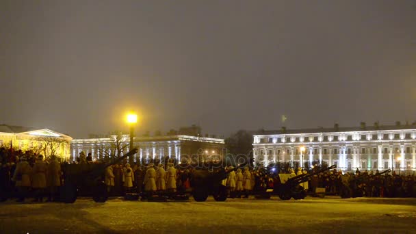 俄罗斯圣彼得堡 2017 一天的军事荣耀的俄罗斯 彻底解放的列宁格勒从法西斯的封锁 1944 年的一天 — 图库视频影像