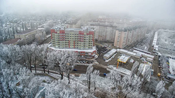 Le smog en ville en hiver — Photo
