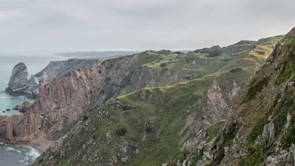 罗加角（Cabo da Roca）"罗加角"（Cape Roca）是欧洲大陆最西部的大陆。葡萄牙 — 图库视频影像