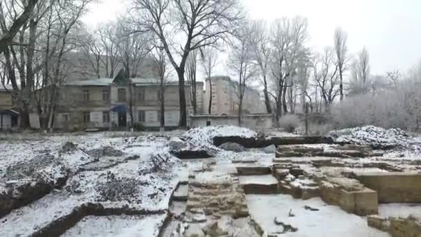 Utgrävning av ett gammalt ortodoxa tempel — Stockvideo