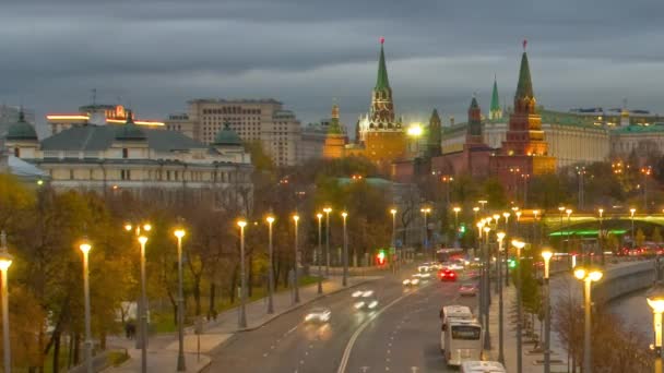 Moskou, Kremlin en de rivier Moskva, Rusland — Stockvideo