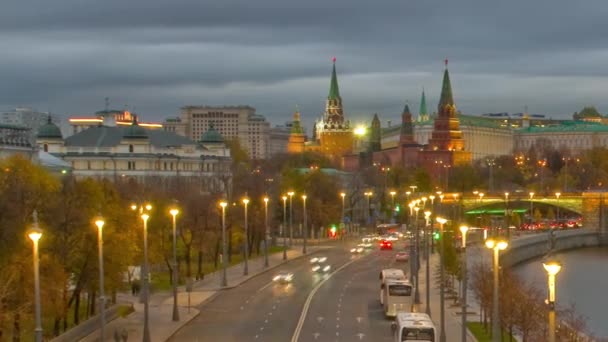 Moskou, Kremlin en de rivier Moskva, Rusland — Stockvideo