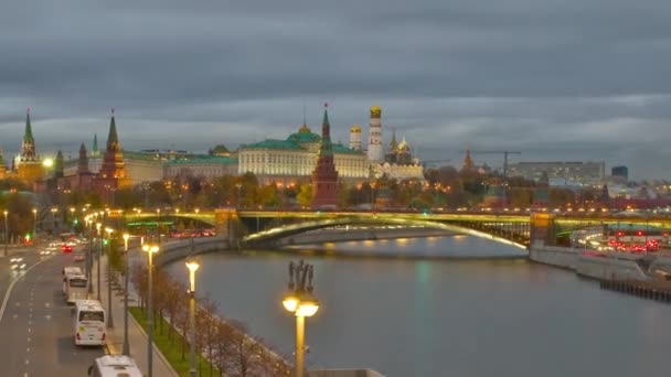 Moscú, Kremlin y el río Moskva, Rusia — Vídeos de Stock