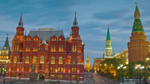 Historiska museet på Röda torget. Moscow, Ryssland — Stockvideo