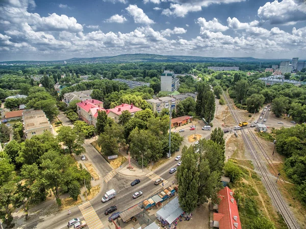 The center of the industrial city of Nevinnomyssk. Russia Stavropol Territory. — Stok fotoğraf