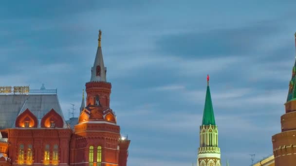 Historiska museet på Röda torget. Moscow, Ryssland — Stockvideo