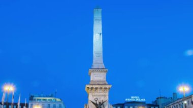 Restoratörlerin Anıtı, Lizbon, Portekiz 'deki Restorant Meydanı' nda hızlandırılmış zaman aşımı..