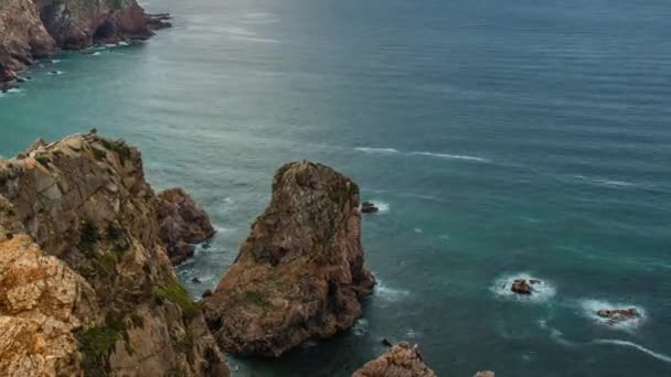 Cabo da Roca "Cape Roca" stanowi najbardziej wysunięty na zachód kontynent Europy kontynentalnej. Portugalia — Wideo stockowe