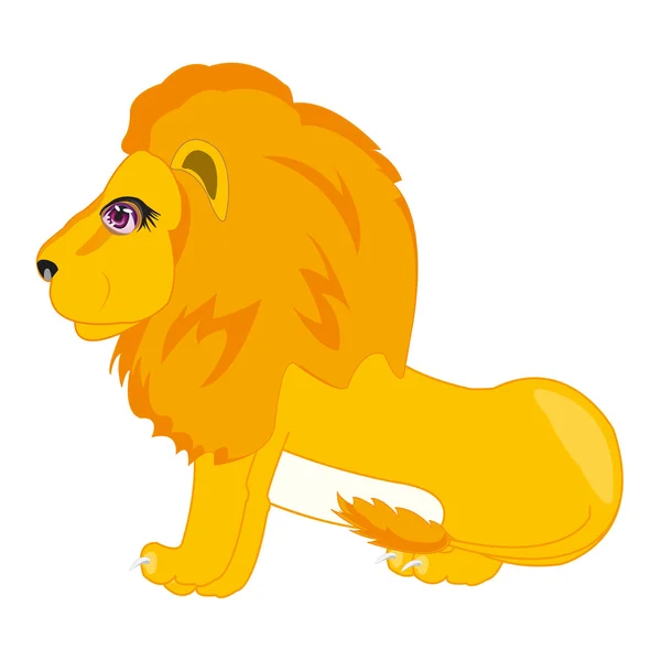 Lion sauvage sur blanc — Image vectorielle