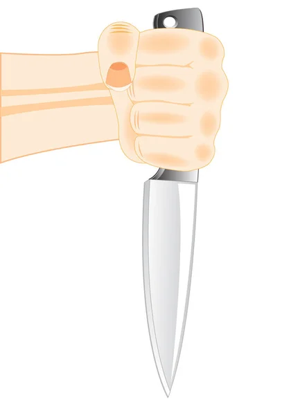 Cuchillo en mano — Vector de stock