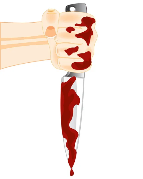 Bıçak üzerinde kan — Stok Vektör