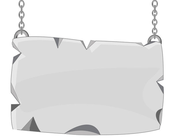 Плита из камня на цепи
