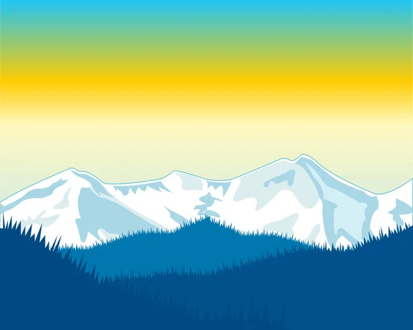 Amanecer en la montaña — Vector de stock