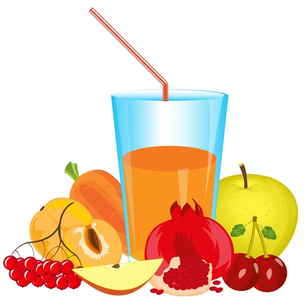 Cocktail di frutta e verdura — Vettoriale Stock
