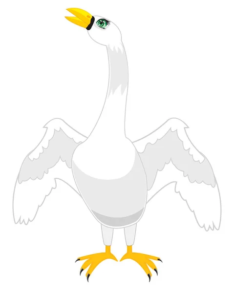 Caricature du cygne oiseau — Image vectorielle