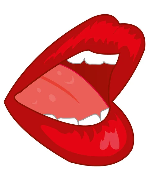 Labios y boca femeninos — Vector de stock