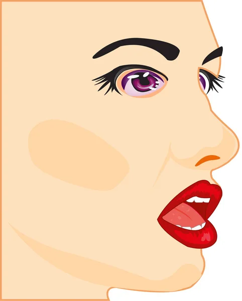 Perfil de la hermosa chica — Vector de stock